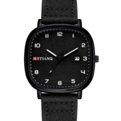 "MSTIANQ" Leather Strap Business Class Watch-Black