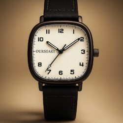 Leather Strap"Ourstar"Mens Casual Wrist Watch