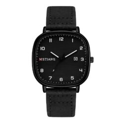 "MSTIANQ" Leather Strap Business Class Watch-Black